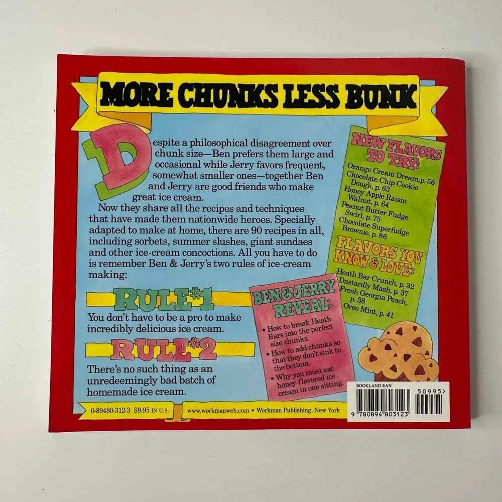 Ben & Jerrys Homemade Ice Cream Dessert Book Paperback Recipes Retro 80s